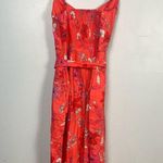 Banana Republic Light Red Floral Linen Blend Wide Leg Cropped Jumpsuit size 8P Photo 5