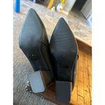 Black Pointed Toe Ankle Boots with Block Heel and Back Zipper, Women's Size 8 Photo 7