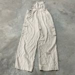 Lulus  Linen blend jumpsuit jumper NWT size Medium tan khaki beige Photo 4