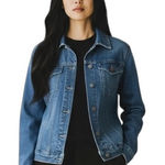 joe's jeans Ashley Fit Jean Jacket XS (4) In Shannon Raw Edge Trucker Denim Photo 0