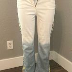 Anthropologie  Dye Ombre Johanna Jeans Sky Blue White Crop floral print sz30 #167 Photo 1
