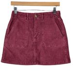 American Eagle NWT Mini Skirt Womens 0 Red Corduroy Pockets Y2K Preppy Casual Photo 0