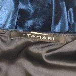 T Tahari Womens Bodycon Dress Blue Burnout Cut Out Velour Sleeveless Sexy Zip M Photo 6