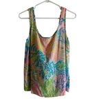 Lilly Pulitzer ‎ Cosmos 100% Silk Tank Top Multi Coral Print Size Small Photo 1