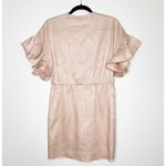 Saylor  Brookey Knotted Jacquard Mini Dress Ruffle Sleeve Womens Blush Pink Size Photo 3