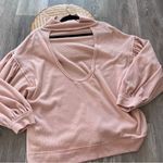 Free People pink Winnie cut out back sweater women’s size small Photo 5