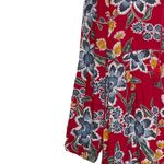 Old Navy  Dress Size Medium Red‎ Floral Womens Boho V-Neck Tassel LS 100% Rayon Photo 3