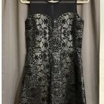 NWT MAURICES WO SIZE Small Black velvet accent design Silver Metallic dress Photo 1