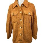 12th Tribe Brown Fleece Sherpa Cozy Button Down Shacket Shirt Jacket Size S/M Photo 0