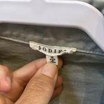 JODIFL  size M button up denim jacket ruffle pockets olive army green boutique Photo 1