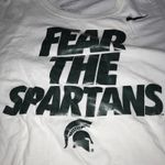 Nike Michigan State Spartans Tee Womens XL Slim Fit White Fear The Spartans Photo 1