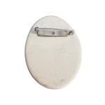 Vintage Porcelain Ceramic Pin Brooch Oval Green Mauve Heart Dots Estate 2.5" Pink Photo 3