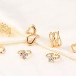 7pcs Lady Flower Star S Shape Midi Rings Photo 1