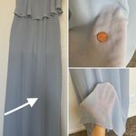 Show Me Your Mumu  Caitlyn Ruffle Maxi Dress Cold Shoulder Steel Blue Chiffon M Photo 13