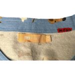 La Cera Womens M Dog Paw Print Bone Blue Flannel Nightshirt with Pockets NEW $98 Size M Photo 9