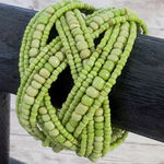 Vintage Bracelet Beaded Green Wrap Bracelet Photo 0