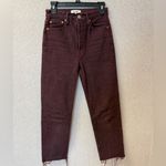 RE/DONE ReDone‎ Women 25 70s Ultra High Rise Stove Pipe Jeans Pants Washed Plum Purple Photo 2