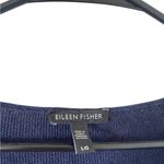 Eileen Fisher Midnight Blue Striped Alpaca Blend Knit Sweater Photo 3