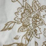 Boden White Gold Floral Pencil Skirt Cotton Lined Women’s 4 EUC Back Zip Photo 1