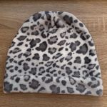 Handmade Cheetah Animal Print Gray Silver White Winter Knit Soft Fluffy Beanie Hat Photo 8
