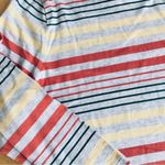 Talbots  Colorful, Striped, Three Quarter Sleeve Tee, Oatmeal Heather, Size MP Photo 7