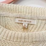 Skies Are Blue Anthropologie  Ruffle Knit off white sweater sz Medium Photo 5