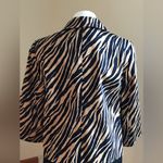 Doncaster Black & Tan Animal Print 4 Gold Metal Buckle Buttons Wide Sleeves SZ8 Photo 6