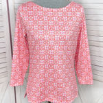 Vineyard Vines  Sankaty Printed Boat Neck Shirt Coral Pink Small Photo 0