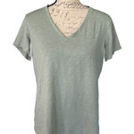 Felina  Heathered Green V Neck Short Sleeve Shirt Size Large Photo 0