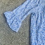 Counterparts Women’s Micro Floral Top, Blue Peasant Cottage core Bell sleeves. L Photo 2