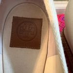 Tory Burch  Women's White Canvas Jackie Wedge Pumps Size 9.5M Photo 1