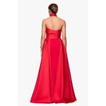 Betsy and Adam BETSY ADAM Dina Scuba Crepe Twist Halter Neck Floor Length Gown in Red Size US 2 Photo 11