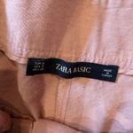 ZARA Basic Paperbag Waist Wide-Leg Pants in Soft Pink – Size Small Photo 3