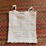 Royalty For Me ROYALTY WHITE SMOCKED RAINBOW STRIPE CAMI TOP Photo 1