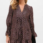 NWT Pomander Place Metallic Ikat Kenzo Dress XXL Black Photo 0