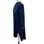 La Ligne Bonne Nuit Shirt Dress‎ Pajama Nightgown Long Sleeve Blue Size Small Photo 4