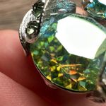 Vintage Warner Insect Bug Blue Green AB Rhinestone Silver Tone Signed Brooch Pin Photo 6