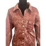 Thrill Jeans Women’s Burgundy Acid Washed Denim Long Jacket/Dress, Size Large Red Photo 6
