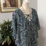 Notations  Women's Top Size Large Short Sleeve Multicolor Scoop Neck Layered Photo 4