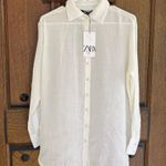 ZARA  long sleeve off white shirt size S Photo 0