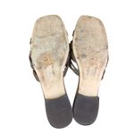 Paige  Dina Slide Sandal Womens 8 Brown Leather Square Toe‎ Criss Cross Strappy Photo 6