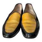 Vintage 80’s PATRIZIA PANCALDI Black & Gold Soft Leather Loafer Two Tone size 7 Photo 8