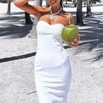 ZARA  midi bodycon dress sleeveless white wedding coctail party Photo 0