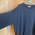 Eileen Fisher Eileen Fisher Wool Sweater Jumper Womens S/M Gray Stripe Short Sleeve Boxy Photo 4