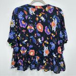 Anthropologie Black Floral Boxy Dolman Sleeve Lightweight Delicate Top Small Photo 8