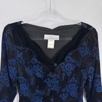 Vintage‎ Whimsigoth Scott McClintock Velvet Floral Jacket Black Blue Size 6 Photo 1