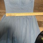 Azazie  Light Blue Satin Dress Photo 15