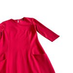 J. McLaughlin  Bold Red Sheath Dress Knee Length 3/4 Sleeves Knit Size Small Photo 4