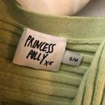 Princess Polly Womens Arlene Top Cropped Ribbed Faux Wrap Knit Green S/M Photo 2