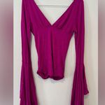 Free People  We the Free What A Babe Top fuchsia ruched Top Size Small Photo 7